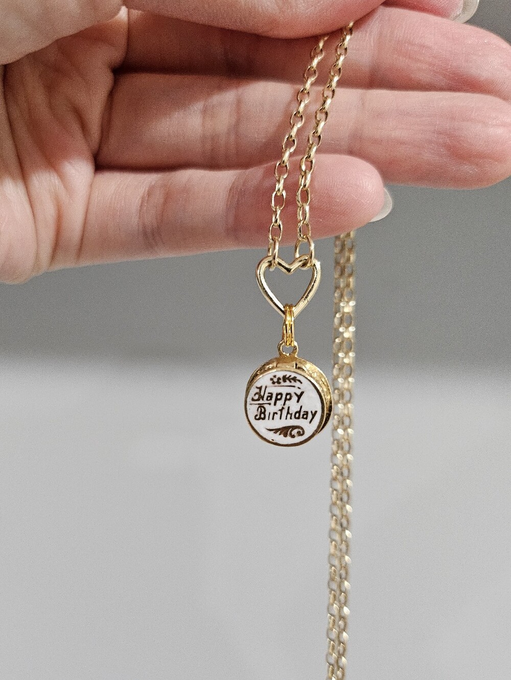 14K Gold Articulated Happy Birthday Cake Charm